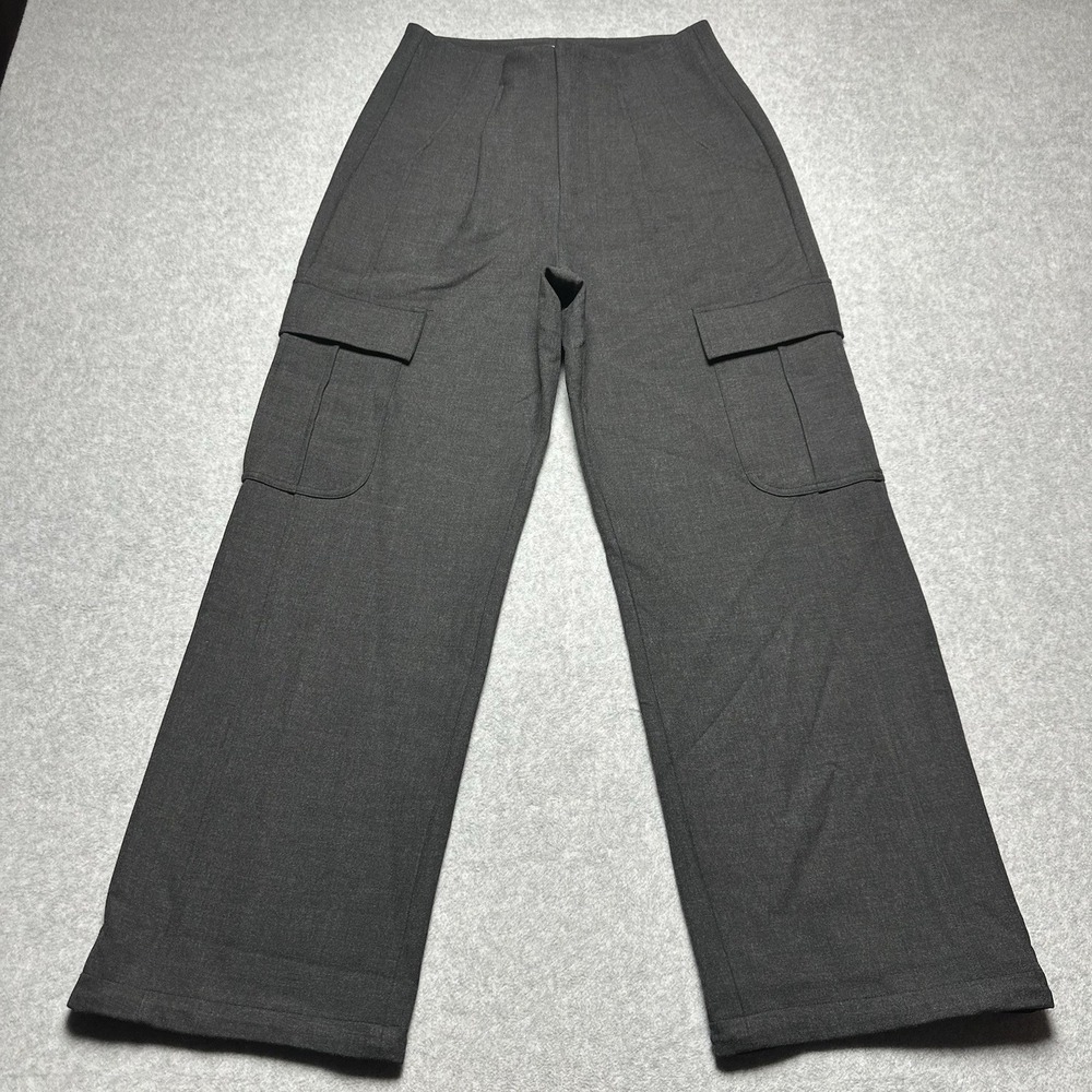Modern Citizen Linda Tailored Utility Pant Grey Cargo Pockets Wide Leg Petite S